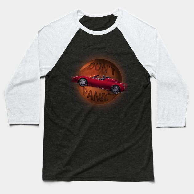 Starman Don't Panic Baseball T-Shirt by Beka